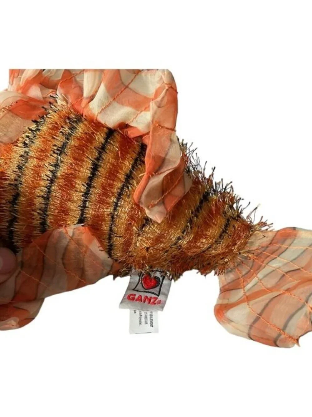 Webkinz Lionfish Plush Toy Ganz HM355 Orange Striped Sea Creature Y2K Kidcore 10